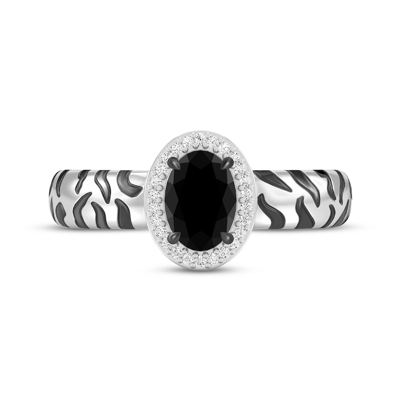 Main Image 4 of Disney Treasures The Lion King Oval-Cut Black Onyx & Diamond Ring 1/20 ct tw Sterling Silver