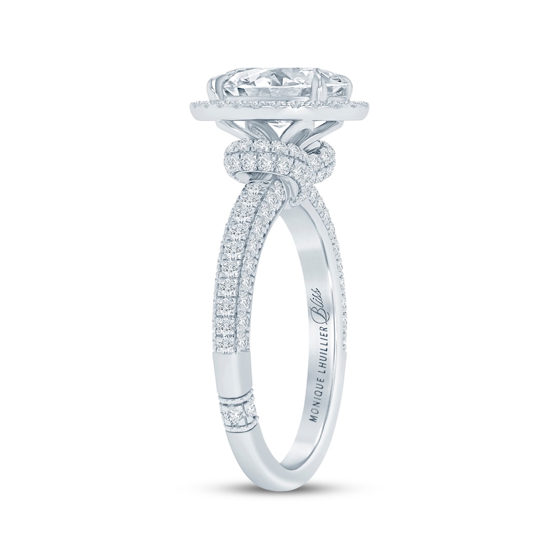 Main Image 2 of Monique Lhuillier Bliss Oval-Cut Lab-Grown Diamond Engagement Ring 2-1/2 ct tw 18K White Gold