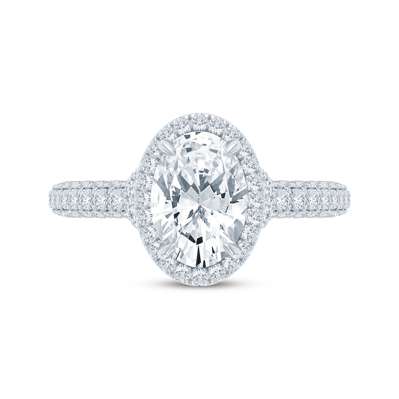 Main Image 3 of Monique Lhuillier Bliss Oval-Cut Lab-Grown Diamond Engagement Ring 2-1/2 ct tw 18K White Gold