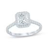 Thumbnail Image 1 of Monique Lhuillier Bliss Radiant-Cut Lab-Grown Diamond Halo Engagement Ring 1-1/2 ct tw 18K White Gold