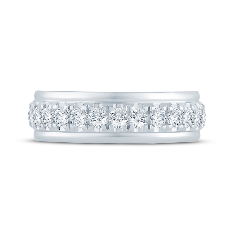 Main Image 3 of Men's Now + Forever Lab-Grown Diamonds Round-Cut Wedding Band 1 ct tw 14K White Gold