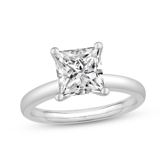 Now + Forever Lab-Grown Diamonds Princess-Cut Solitaire Engagement Ring 2 ct tw 14K White Gold (F/SI2