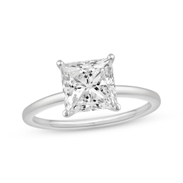 Now + Forever Lab-Grown Diamonds Princess-Cut Solitaire Engagement Ring 1-1/2 ct tw 14K White Gold (F/SI2)