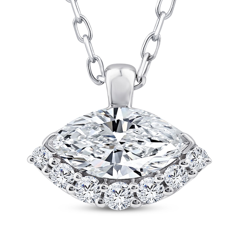 Main Image 1 of KAY Lab-Grown Diamonds Marquise-Cut Necklace 1/2 ct tw 10K White Gold 18"