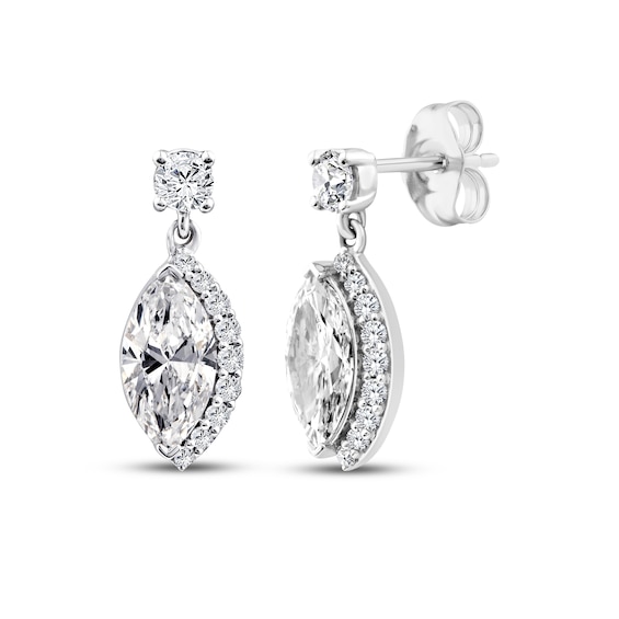 KAY Lab-Grown Diamonds Marquise-Cut Dangle Earrings 1 ct tw 10K White Gold