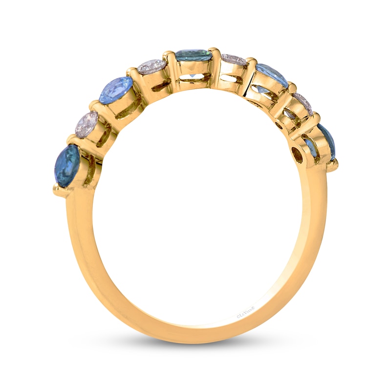 Main Image 3 of Le Vian Montana Sapphire Ombré Ring 1/5 ct tw Diamonds 14K Honey Gold