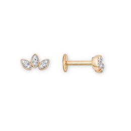 Rocksbox The Raina Lab-Grown Diamond Marquise Stud Earrings 1/20 ct tw 24K Yellow Gold Vermeil Sterling Silver
