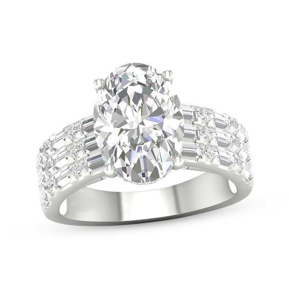 Now + Forever Certified Lab-Grown Diamonds Oval-Cut Engagement Ring 4-1/2 ct tw 14K White Gold