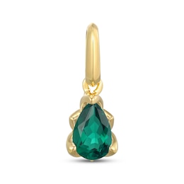 STUDIO BY KAY Pear-Shaped Lab-Created Emerald Charm 24K Yellow Gold Vermeil Sterling Silver