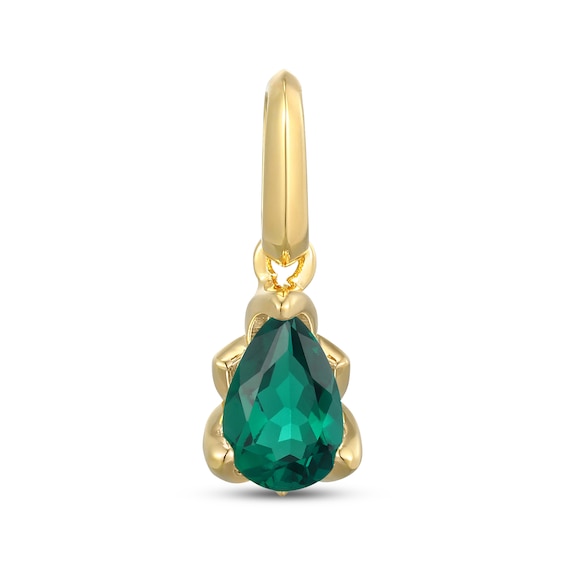 STUDIO BY KAY Pear-Shaped Lab-Created Emerald Charm 24K Yellow Gold Vermeil Sterling Silver