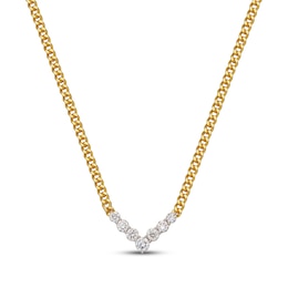 STUDIO BY KAY Lab-Grown Diamond Chevron Necklace 1/2 ct tw 24K Yellow Gold Vermeil Sterling Silver 18"