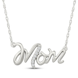 KAY Lab-Grown Diamonds "Mom" Necklace Sterling Silver 18"