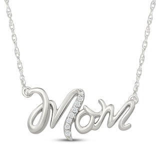 KAY Lab-Grown Diamonds "Mom" Necklace Sterling Silver 18"