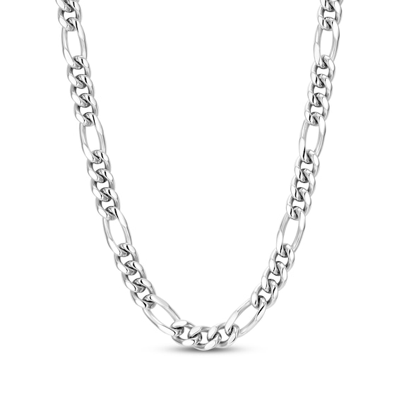 JAXXON Men's Collection 7mm Figaro Chain Necklace Solid Stainless Steel 24"