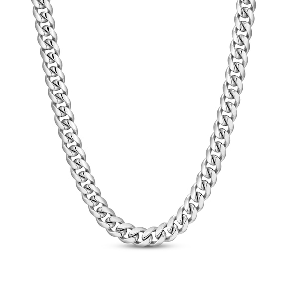 JAXXON Men's Collection 7mm Cuban Curb Chain Necklace Solid Stainless Steel 24"
