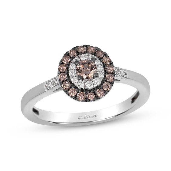 Le Vian Diamond Double Halo Ring 3/8 ct tw Diamonds 14K Vanilla Gold