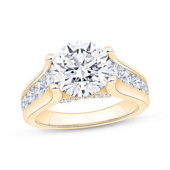 Now + Forever Lab-Grown Diamonds Certified Round-Cut Engagement Ring 4-1/4 ct tw 14K Yellow Gold
