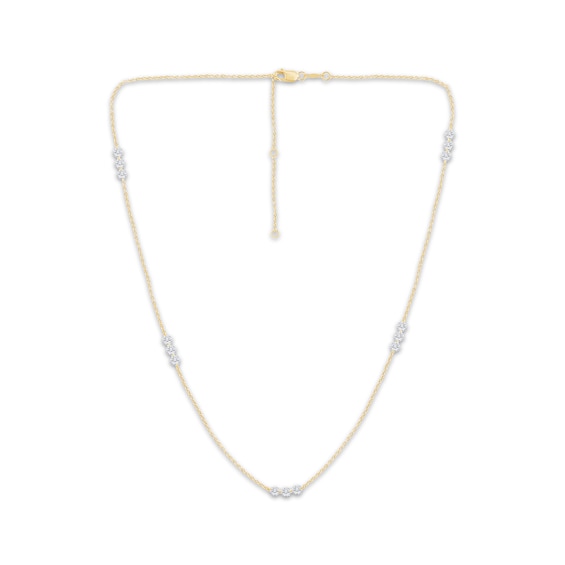KAY Lab-Grown Diamonds Station Necklace 1-1/2 ct tw 10K Yellow Gold 18"