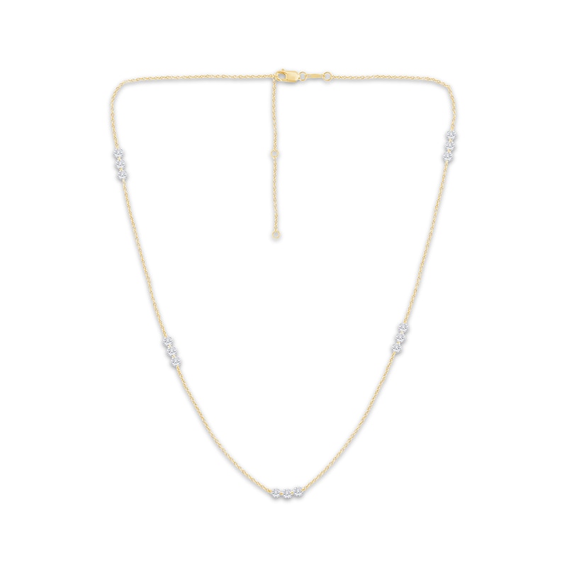 Main Image 1 of KAY Lab-Grown Diamonds Station Necklace 1-1/2 ct tw 10K Yellow Gold 18"