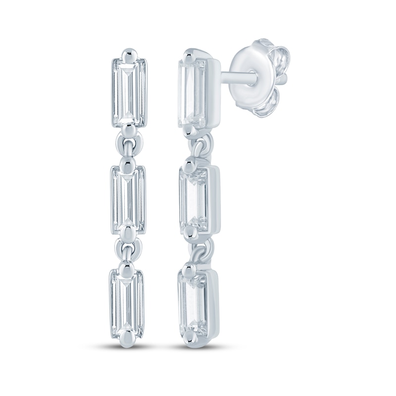 Main Image 1 of KAY Lab-Grown Diamonds Baguette-Cut Drop Earrings 5/8 ct tw 10K White Gold