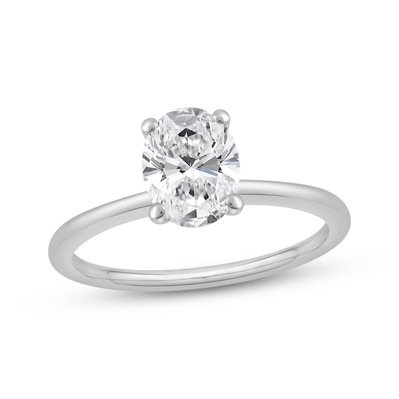 Now + Forever Lab-Grown Diamonds Certified Oval-Cut Solitaire Engagement Ring 1/4 ct tw 14K White Gold (F/VS2)