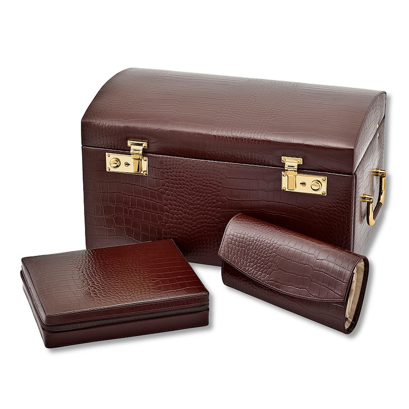 Main Image 1 of Brown Leather Jewelry Case