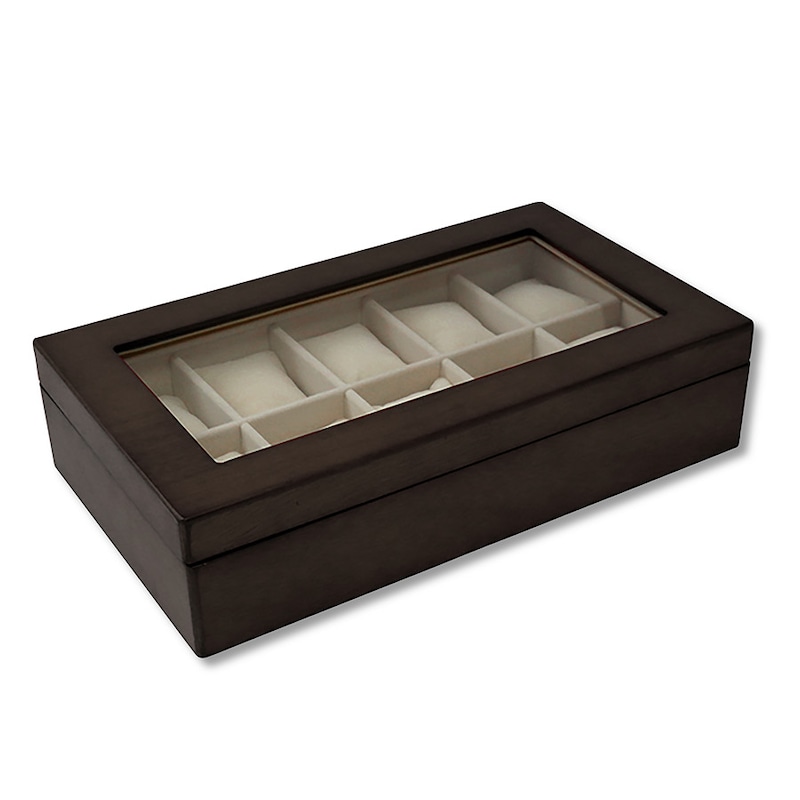 Main Image 2 of Black Wood Watch Box w/ Glass Top