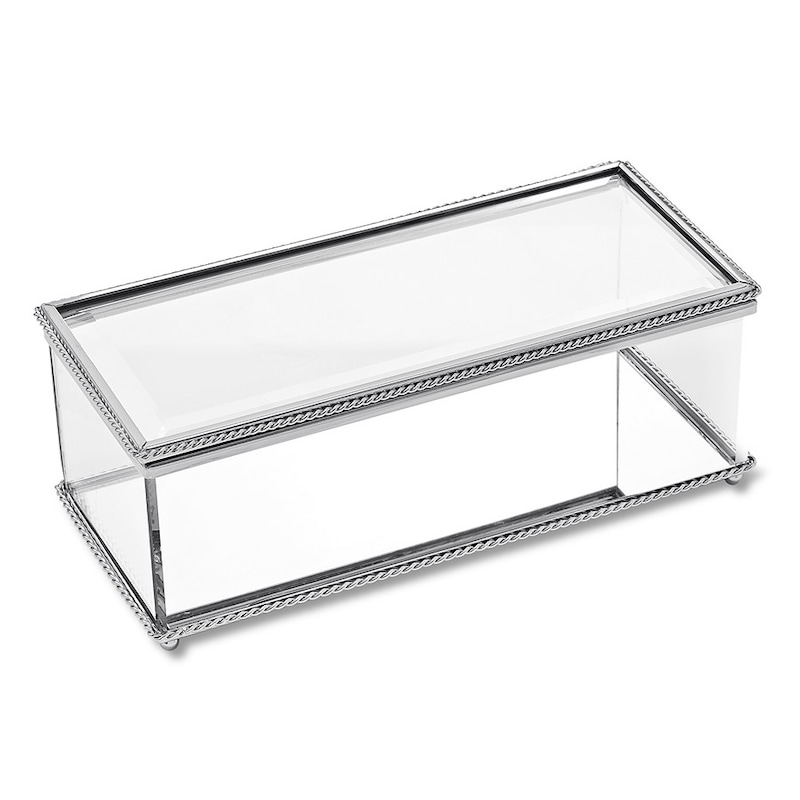 Main Image 1 of Glass/Nickel Jewelry Box