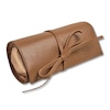 Jewelry Roll Travel Case Brown Leather