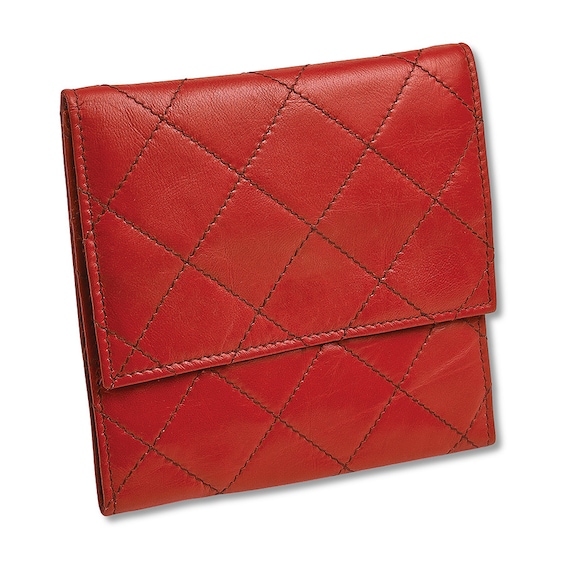 Quilted Jewelry Travel Case Red Leather Kay