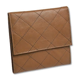 Quilted Jewelry Travel Case Brown Leather