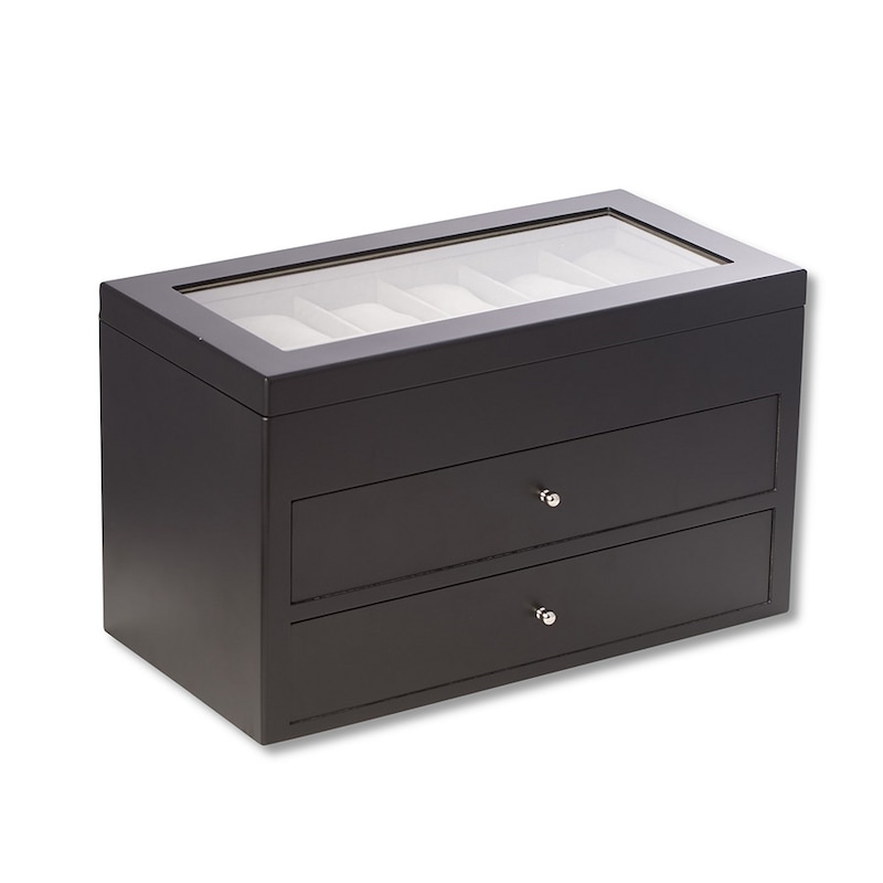 Main Image 2 of Black Wood Watch Box with Glass Top