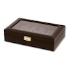 Thumbnail Image 1 of Brown Leather Watch Case with Glass Top