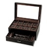 Thumbnail Image 1 of Black Leather Watch & Jewelry Case with Glass Top