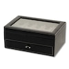 Thumbnail Image 2 of Black Leather Watch & Jewelry Case with Glass Top