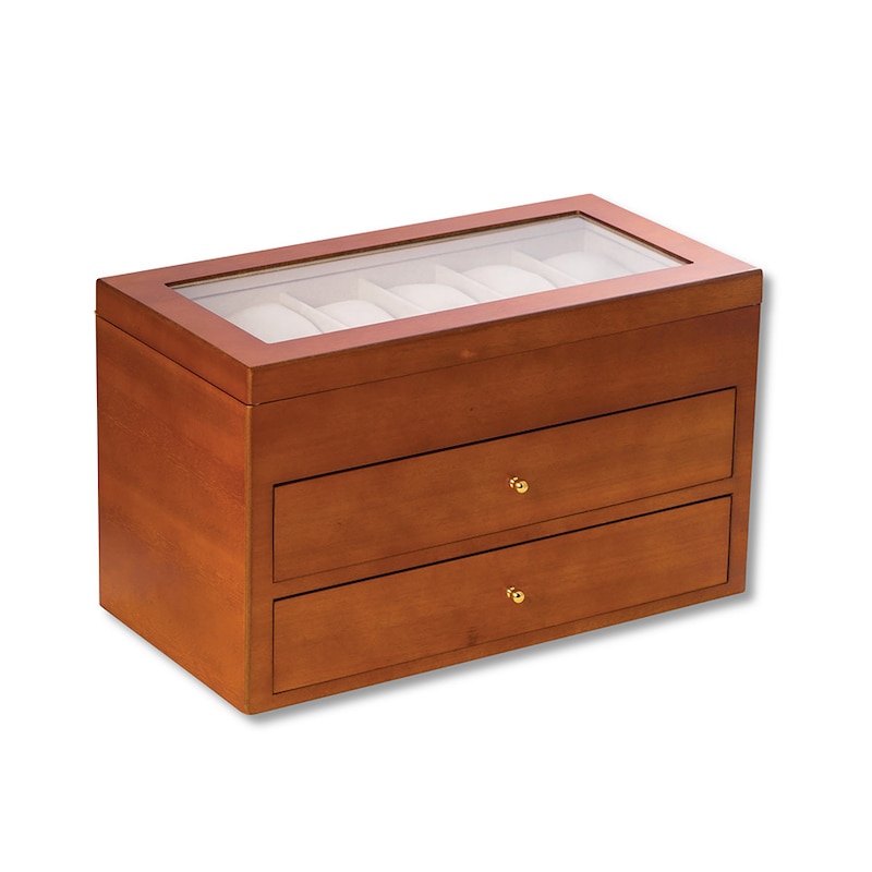 Main Image 2 of Wood Watch Case with Glass Top