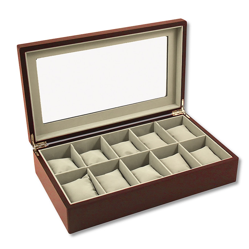Main Image 1 of Wood Watch Box with Glass Top