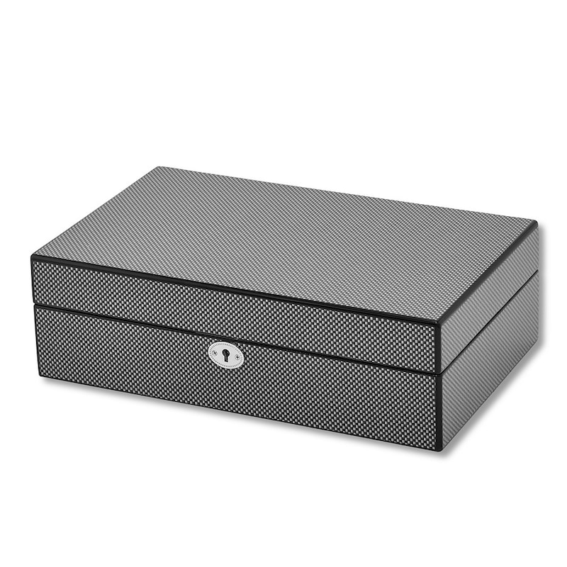 Main Image 2 of Black Patterned Wood Watch Box