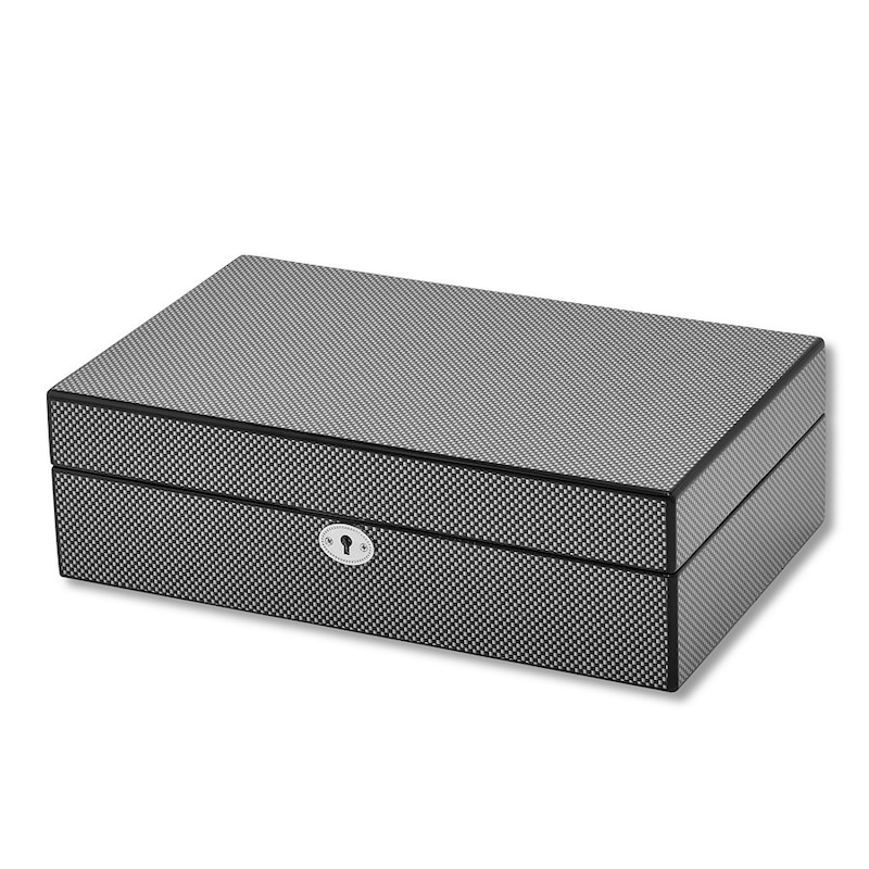 Black Patterned Wood Watch Box