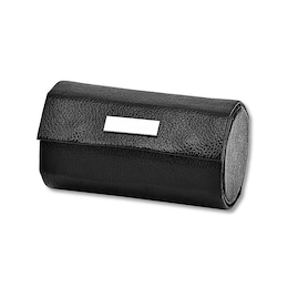 Black Leather Jewelry Roll