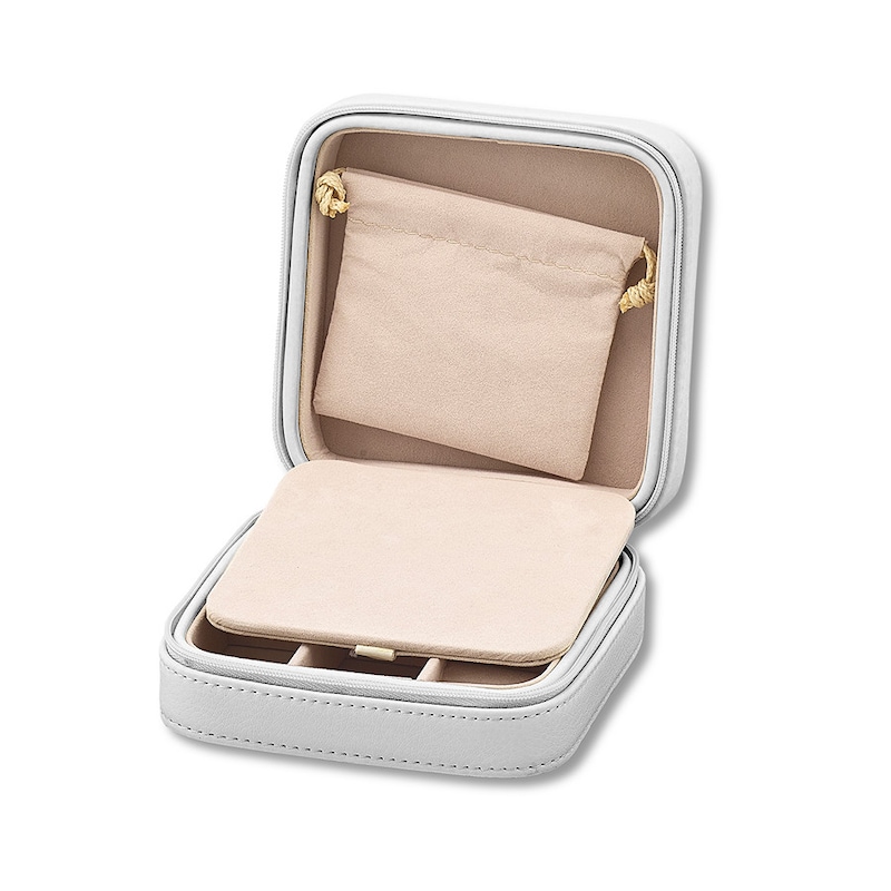 Ivory Faux Leather Jewelry Box