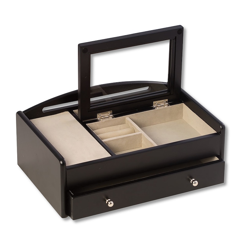 Main Image 1 of Black Wood Dresser Valet with Charging Station