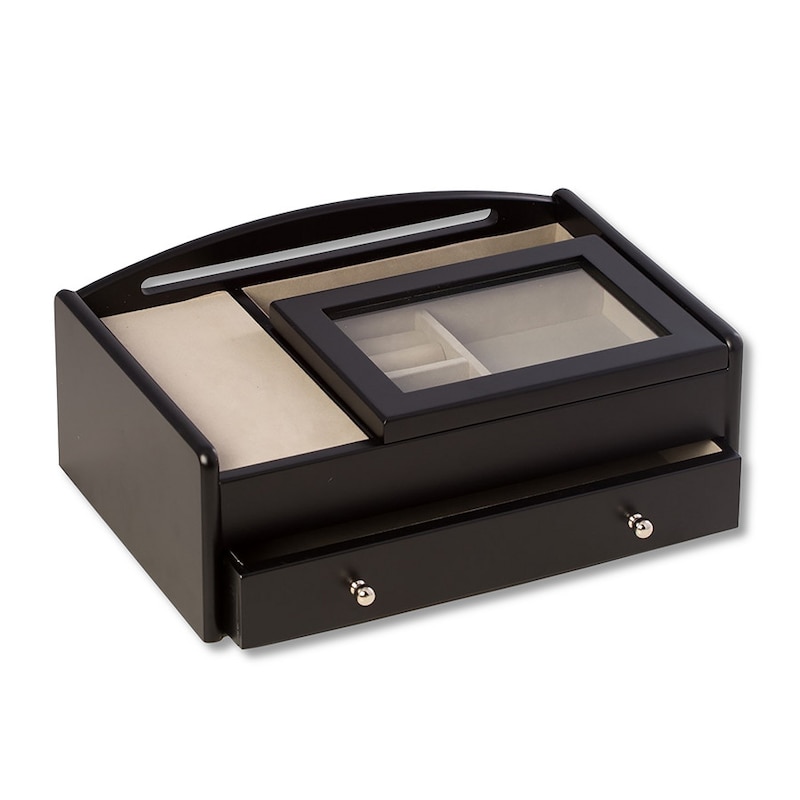 Main Image 2 of Black Wood Dresser Valet with Charging Station