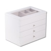Thumbnail Image 2 of White Wood Jewelry Box with Glass Top