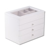 Thumbnail Image 1 of White Wood Jewelry Box with Glass Top