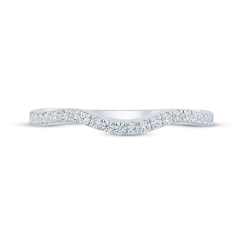 Monique Lhuillier Bliss Diamond Contoured Wedding Band 1/5 ct tw 14K White Gold