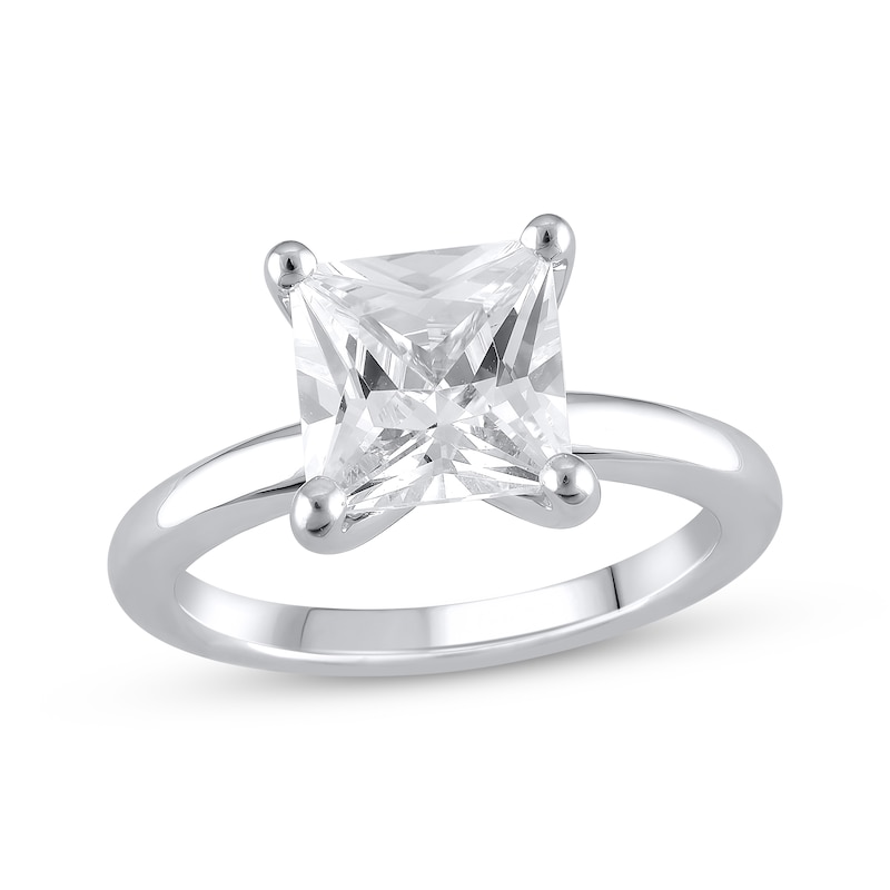 Main Image 1 of Lab-Grown Diamonds Princess-Cut Solitaire Engagement Ring 3 ct tw 14K White Gold (F/SI2)