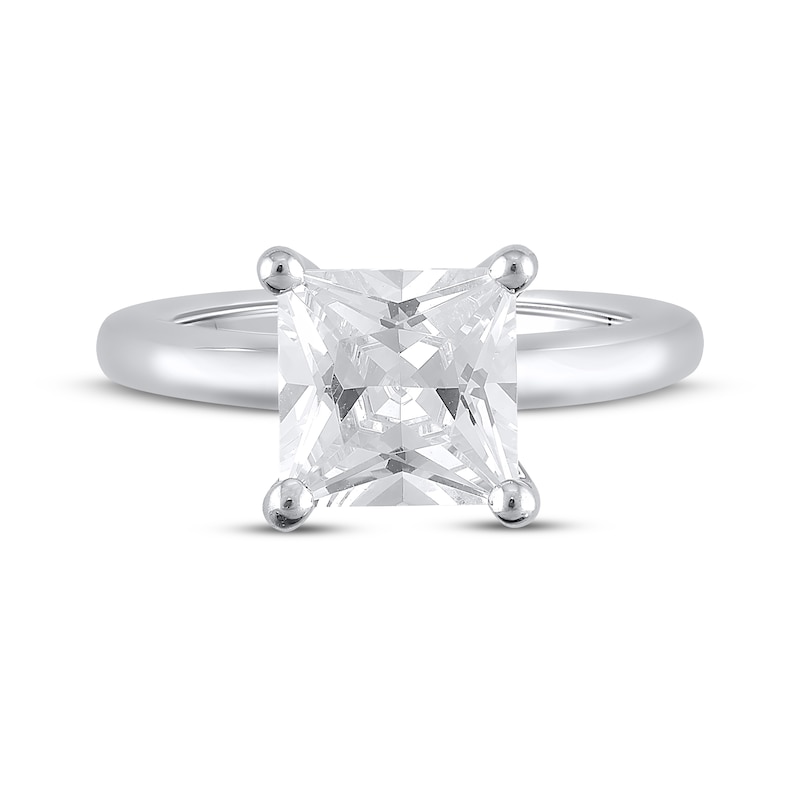 Main Image 3 of Lab-Grown Diamonds Princess-Cut Solitaire Engagement Ring 3 ct tw 14K White Gold (F/SI2)