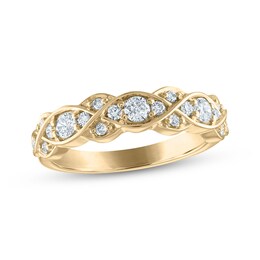 Every Moment Diamond Crossover Infinity Band 1/2 ct tw 14K Yellow Gold