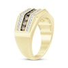 Thumbnail Image 2 of Men’s Brown & White Diamond Wedding Band 1 ct tw 10K Yellow Gold